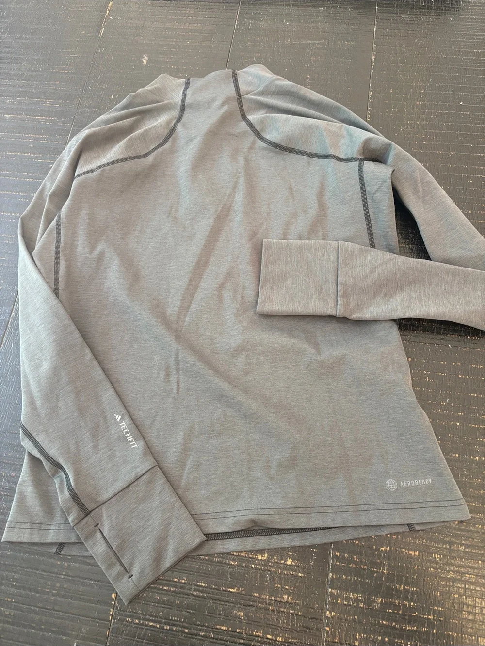 Adidas Techfit AeroReady Compression Training Long Sleeve Tee Shirt Grey sz (L)